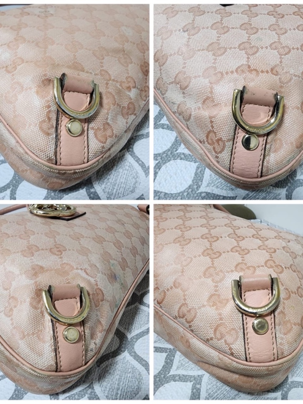Authentic Gucci GG Crystal Canvas Glossy Small Abbey D Ring Shoulder Bag Pink - Picture 5 of 13